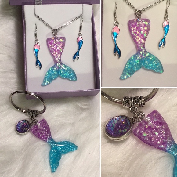 Jewelry - MERMAID - earrings, necklace & keyring charm 🧜‍♀️